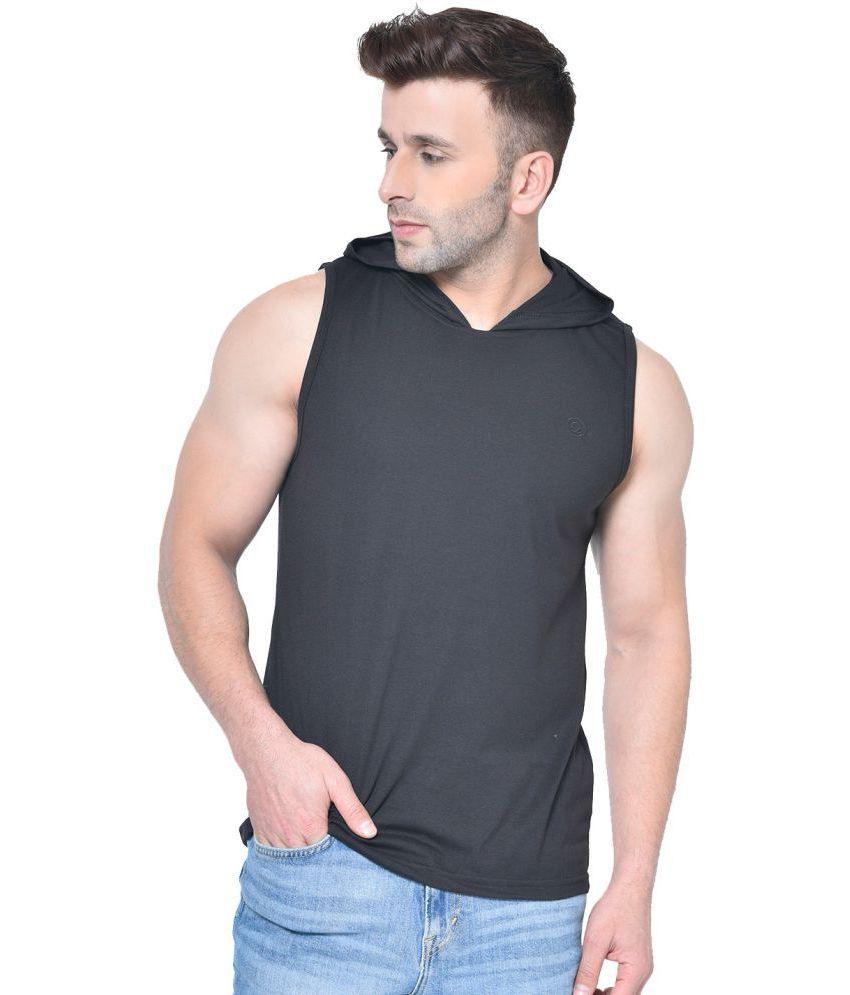     			Chkokko Pack of 1 Cotton Blend Tank For Men ( Black )