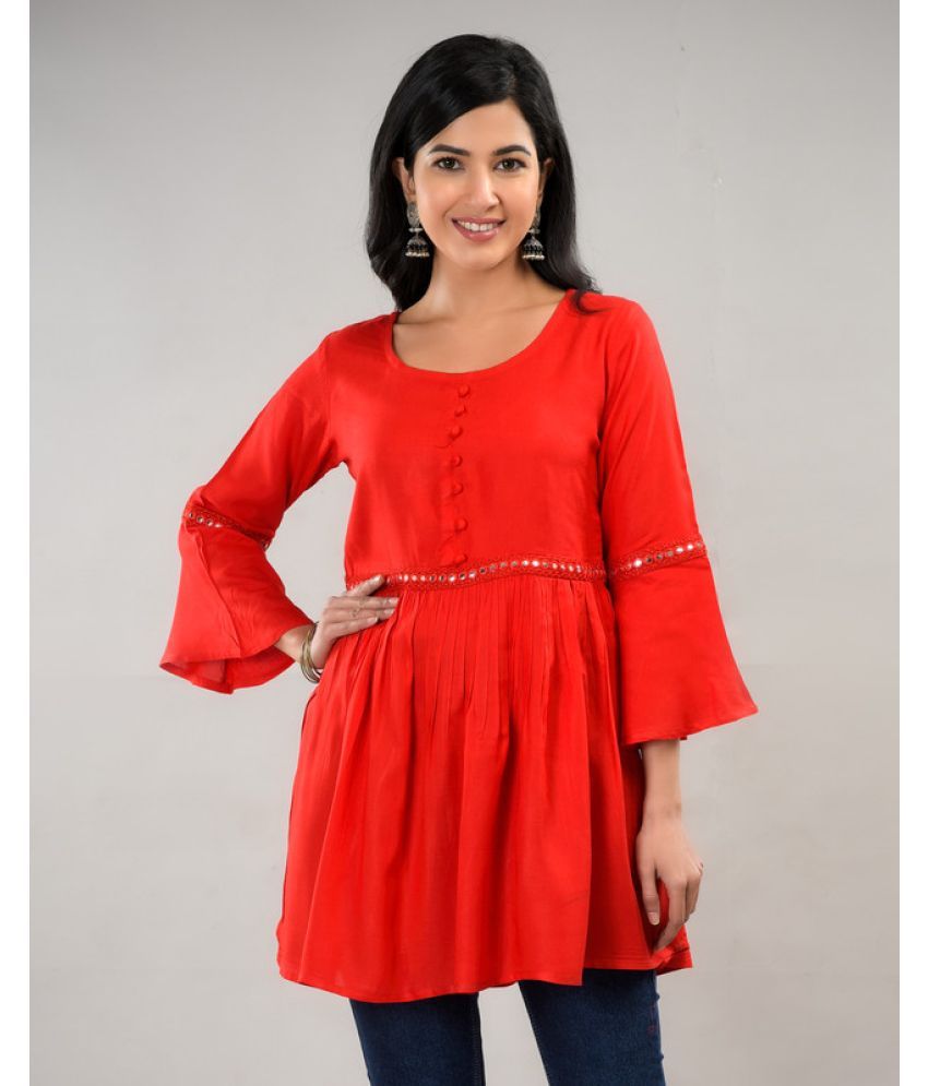     			JFT JAIPUR FABTEX - Red Rayon Women's Regular Top ( Pack of 1 )