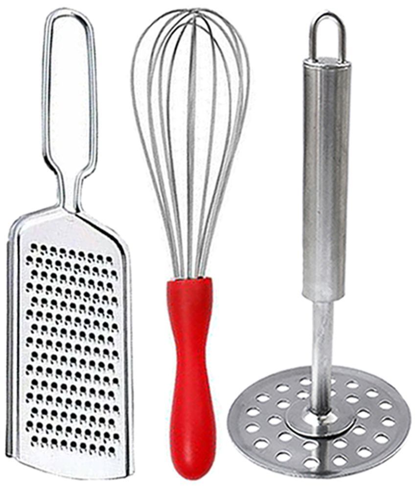     			JISUN - Silver Stainless Steel Wire Grater+Whisk+Masher ( Pack 3 )