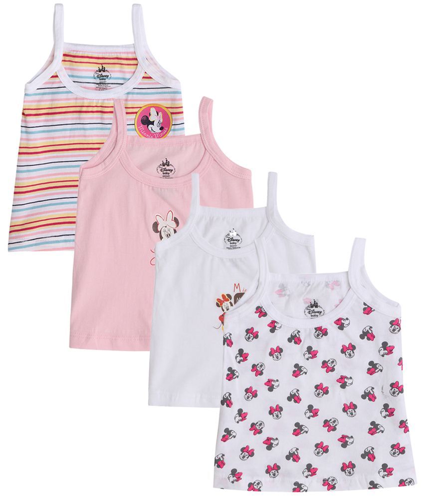     			MINNIE & FRIENDS GIRLS VEST DORI NECK SLEEVELESS SOLID ASSORTED Pack Of 4