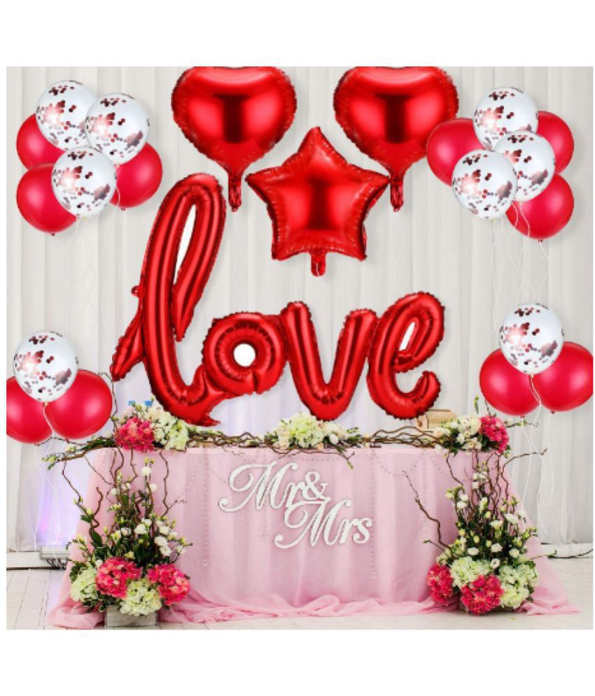     			Blooms Event Love Foil Combo For Valentines Day/Wedding/Birthday Decoration