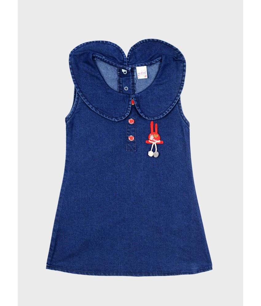     			Me N My CLOSET - Blue 100% Cotton Baby Girl Frock ( Pack of 1 )