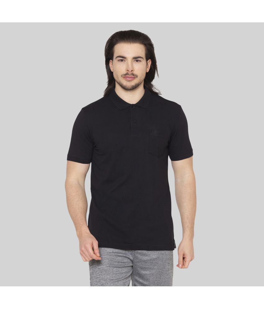    			Bodyactive - Black Cotton Blend Regular Fit Men's Polo T Shirt ( Pack of 1 )