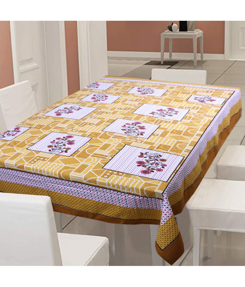     			INDHOME LIFE - Mustard 100% Cotton Table Cover ( Pack of 1 )