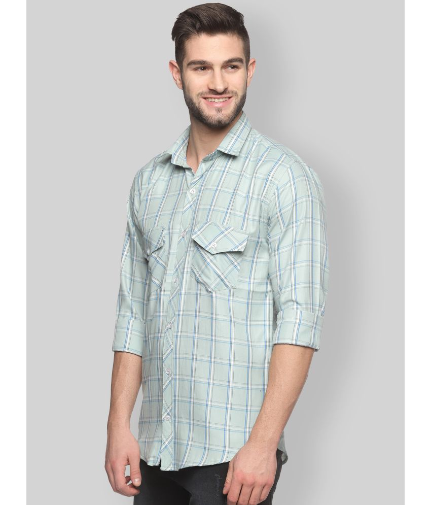     			YHA - Sea Green Cotton Regular Fit Men's Casual Shirt ( Pack of 1 )