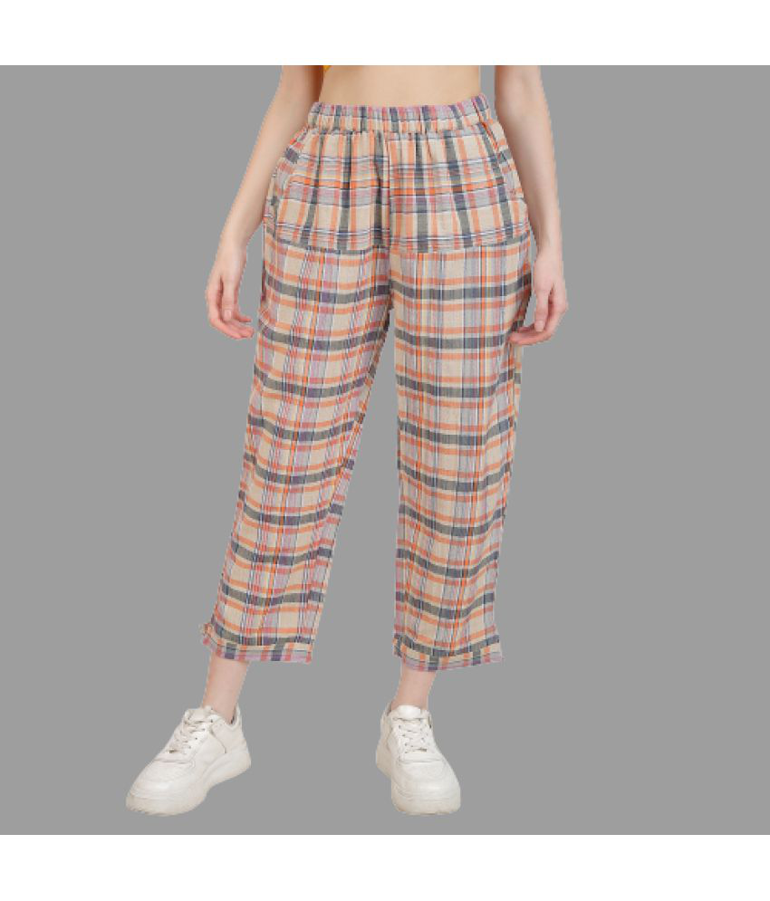 litlu - Multi Color Cotton Blend Loose Women's Casual Pants ( Pack of 1 )
