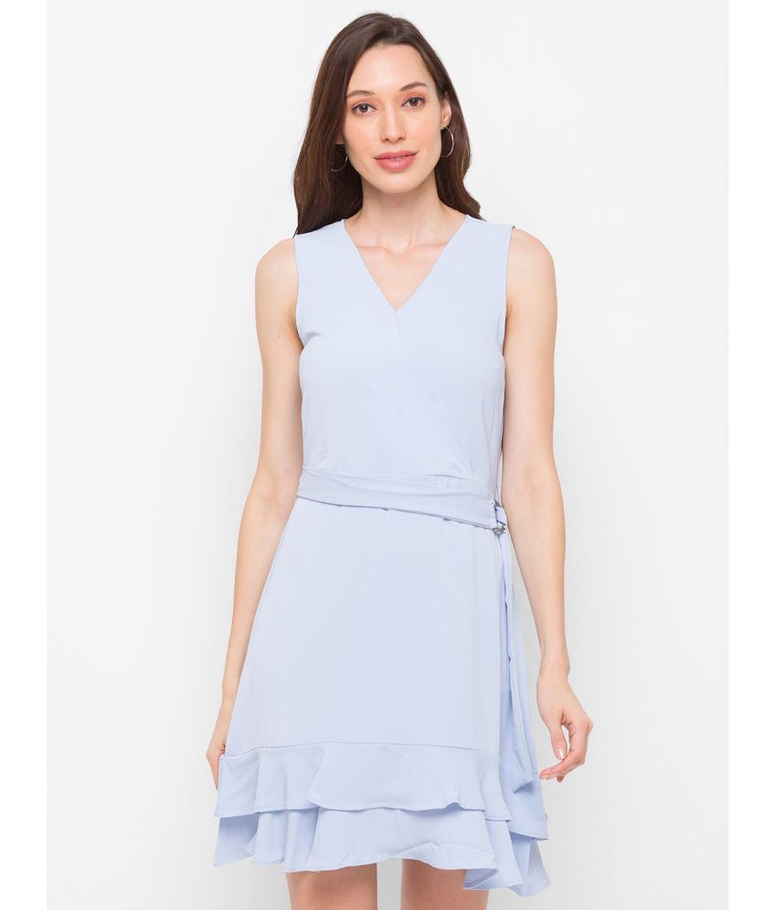     			Globus - Blue Cotton Blend Women's Fit And Flare Dress ( Pack of 1 )