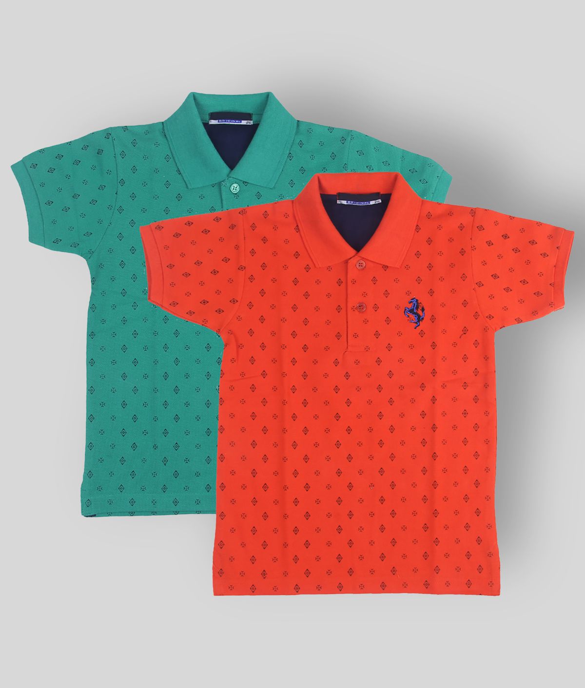 NEUVIN - Multicolor Cotton Boy's Polo T-Shirt ( Pack of 2 )