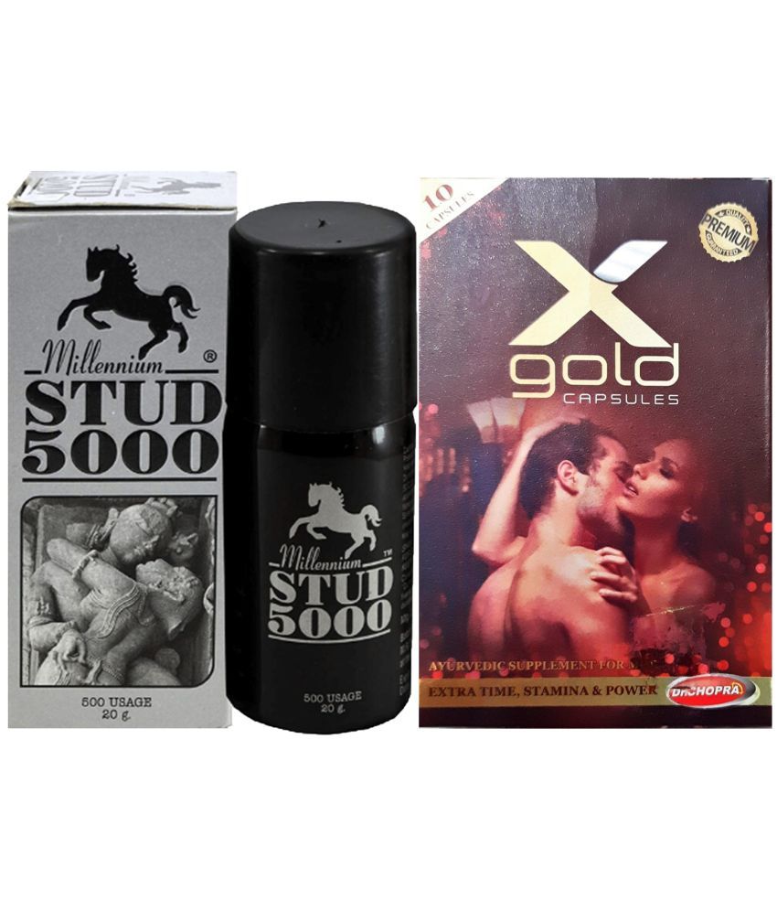     			Combo of Millennium Stud 5000 Timing Spray for Men & Dr Chopra X Gold For Man Stamina & Power Capsule