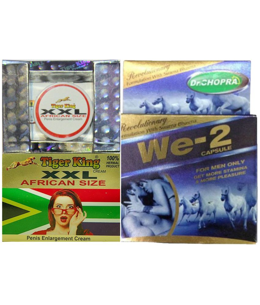     			Combo of Tiger King XXL African Size Cream For Men, 25 gm each, 100% Herbal ProductÂ & Dr Chopra WE-2 Capsule For More Stamina & More Pleasure