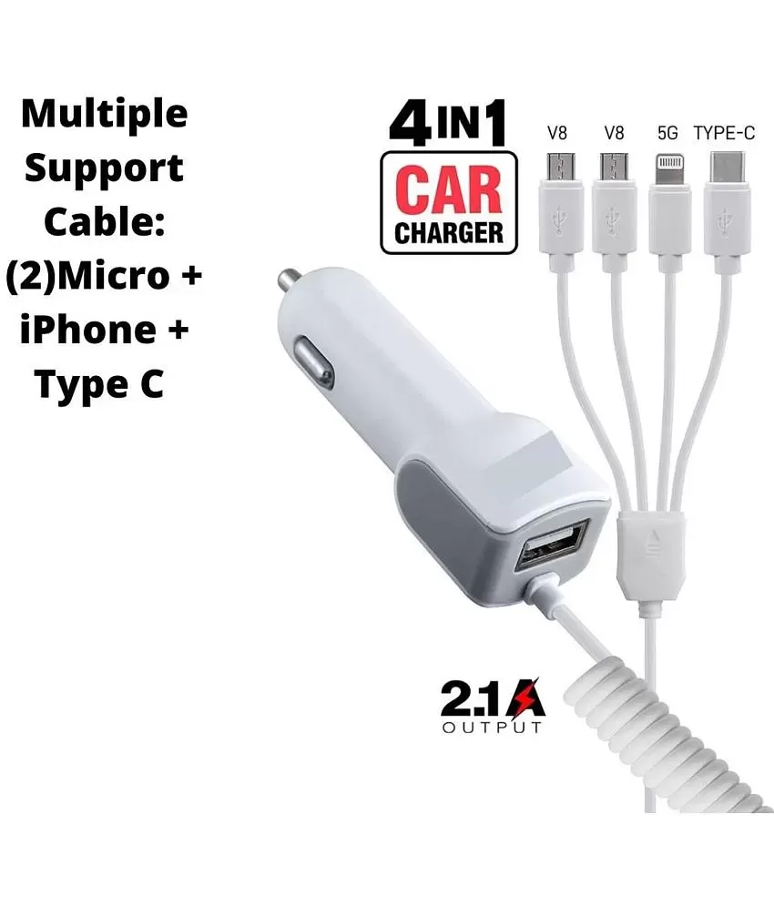 5 In 1 Multi Pin Universal Portable Adapter And Car Mobile Charging Cable  For (iPhone,Type C and Micro USB): Buy 5 In 1 Multi Pin Universal Portable  Adapter And Car Mobile Charging