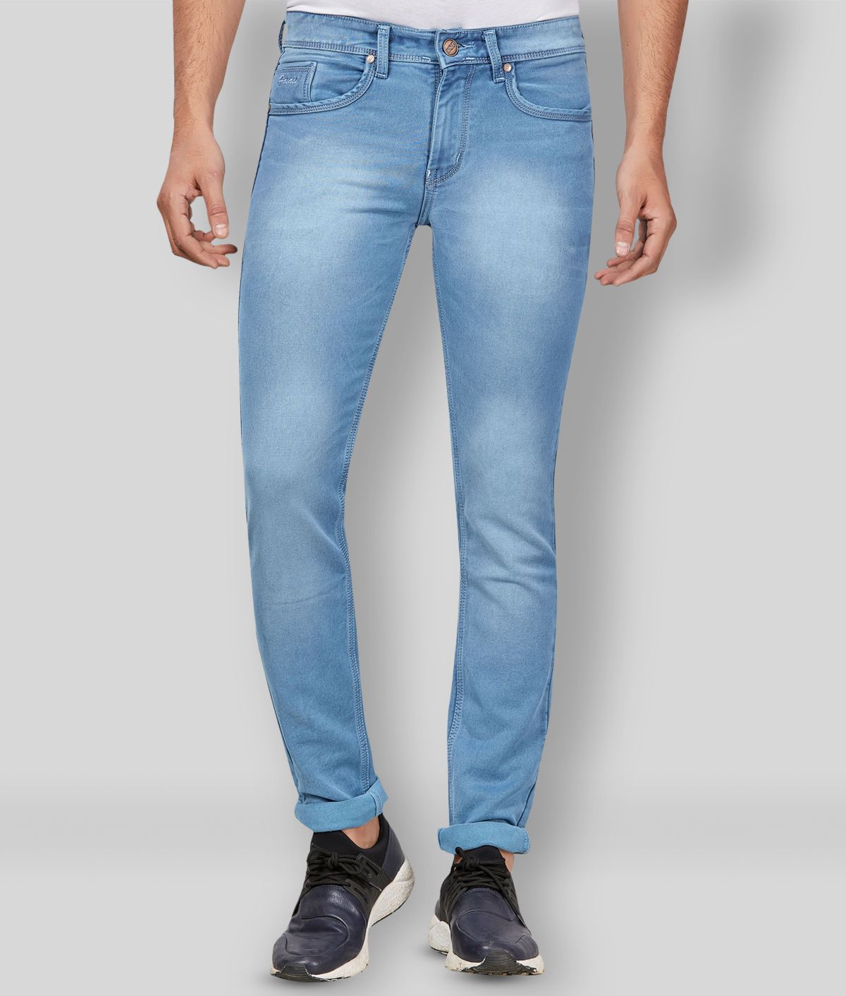     			Hasasi Denim - Light Blue 100% Cotton Regular Fit Men's Jeans ( Pack of 1 )