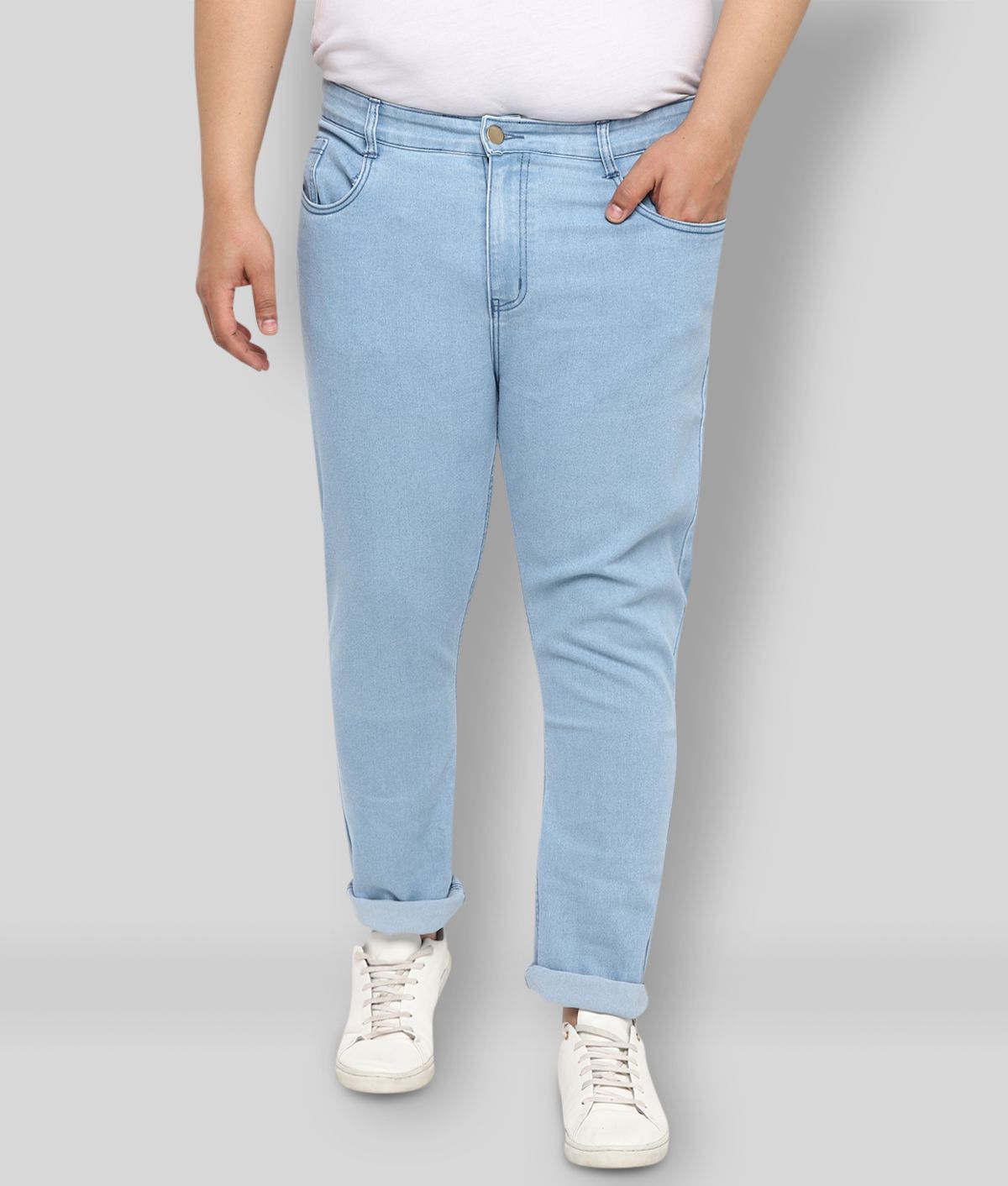     			Urbano Plus - Light Blue Cotton Blend Regular Fit Men's Jeans ( Pack of 1 )