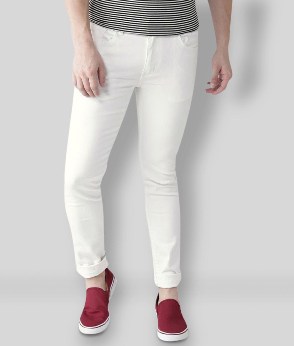     			X20 Jeans - White Cotton Blend Slim Fit Men's Jeans ( Pack of 1 )