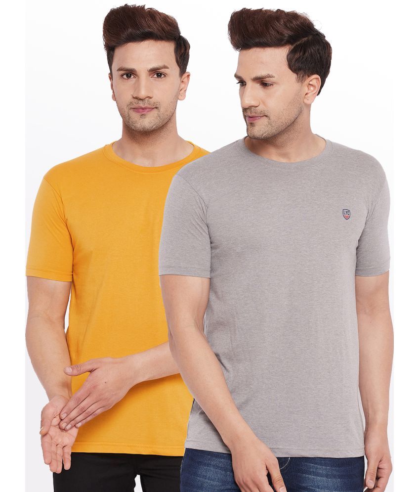     			Lycos Pack of 2 Cotton Blend Regular Fit Men's T-Shirt ( Grey )