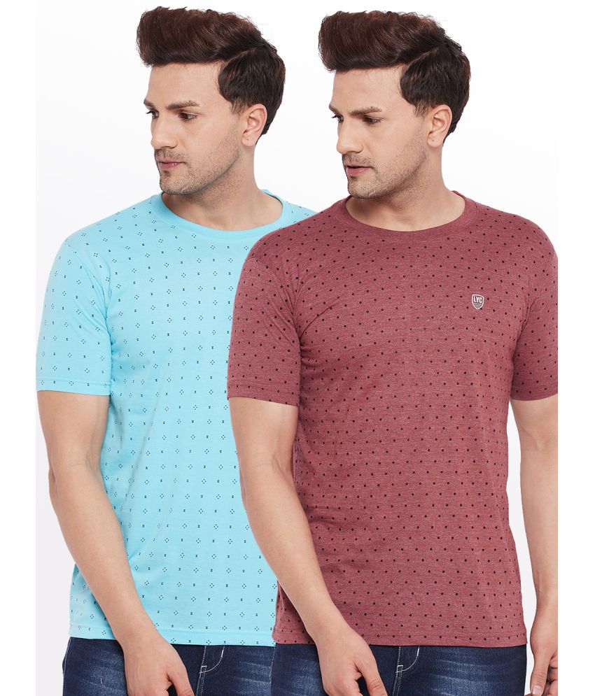     			Lycos - Cotton Blend Regular Fit Maroon Men's T-Shirt ( Pack of 2 )