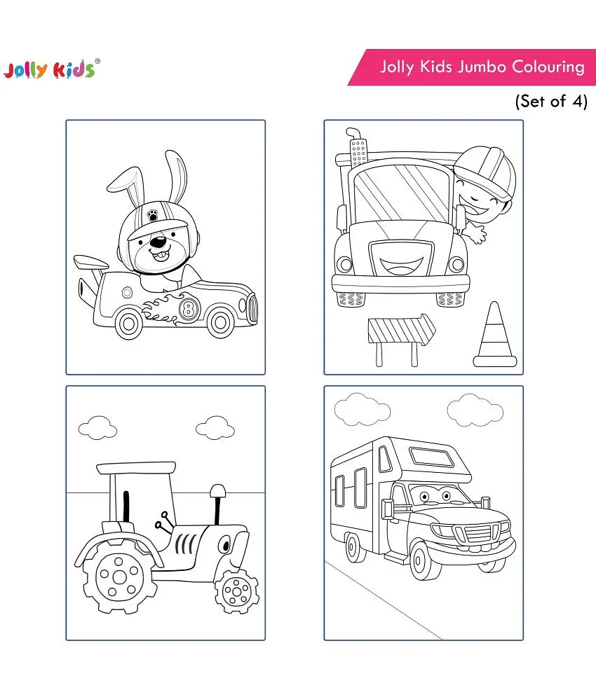 Jolly Kids Jumbo Colouring Books For Kids Set of 4