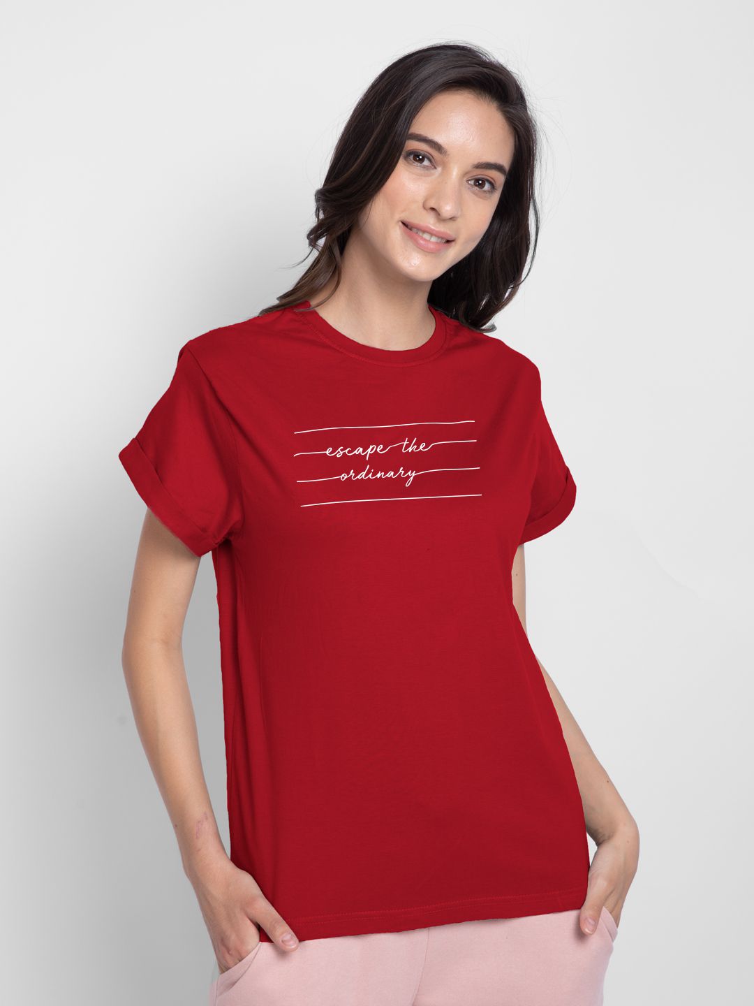     			Bewakoof - 100% Cotton Regular Red Women's T-Shirt ( Pack of 1 )