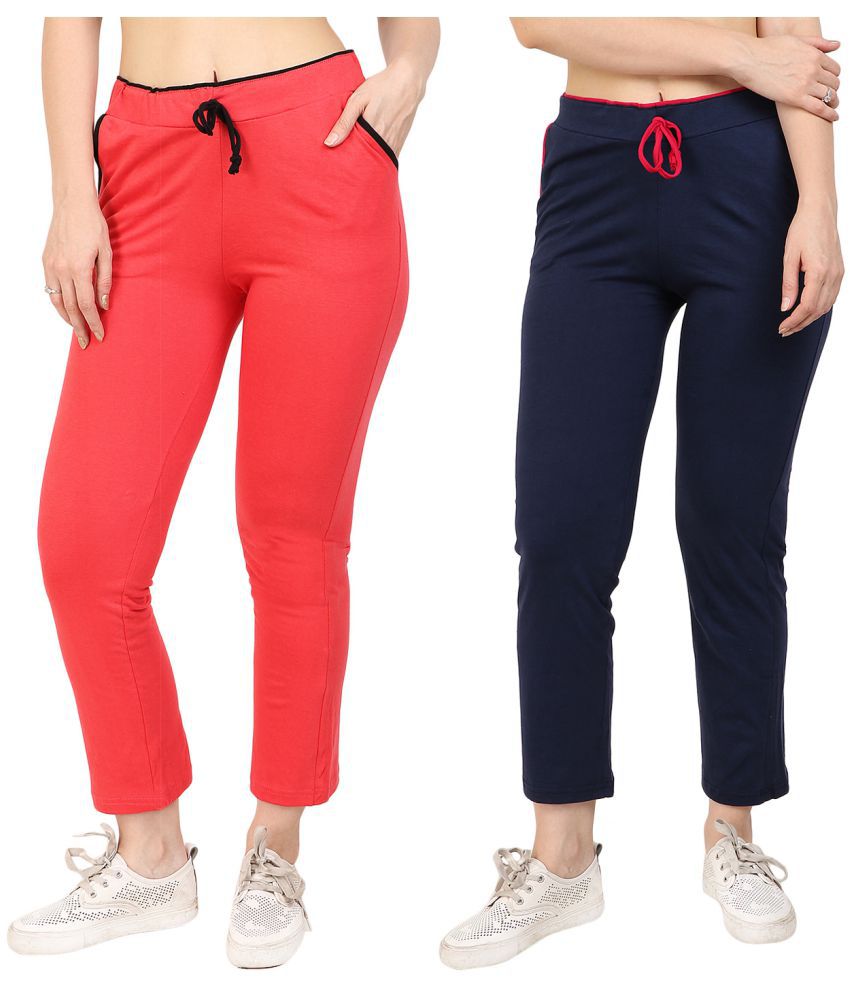     			Diaz - 100% Cotton Multicolor Women's Running Trackpants ( Pack of 2 )