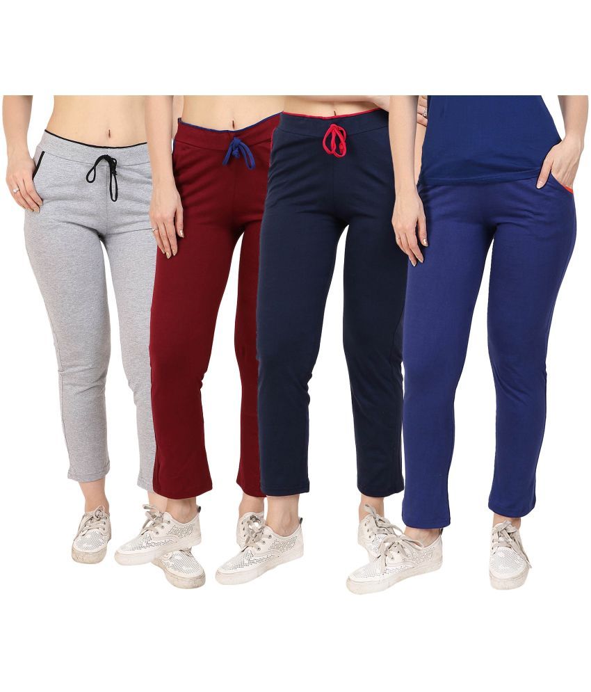     			Diaz - 100% Cotton Multicolor Women's Running Trackpants ( Pack of 4 )