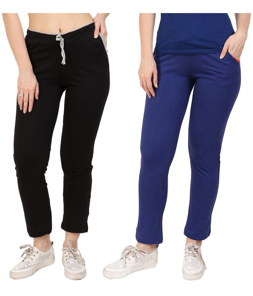     			Diaz - 100% Cotton Multicolor Women's Running Trackpants ( Pack of 2 )