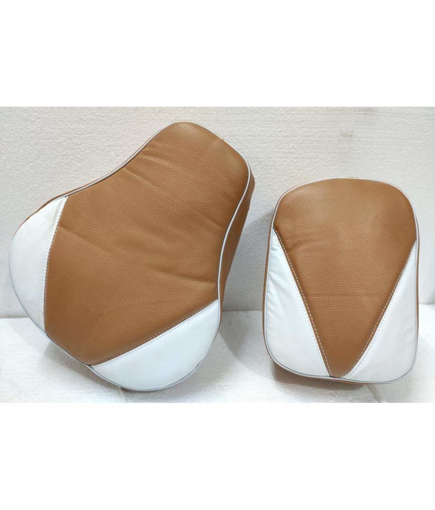     			AHL MOTORS Royal Enfield Classic Fancy Seat Cover Tan & white Colour