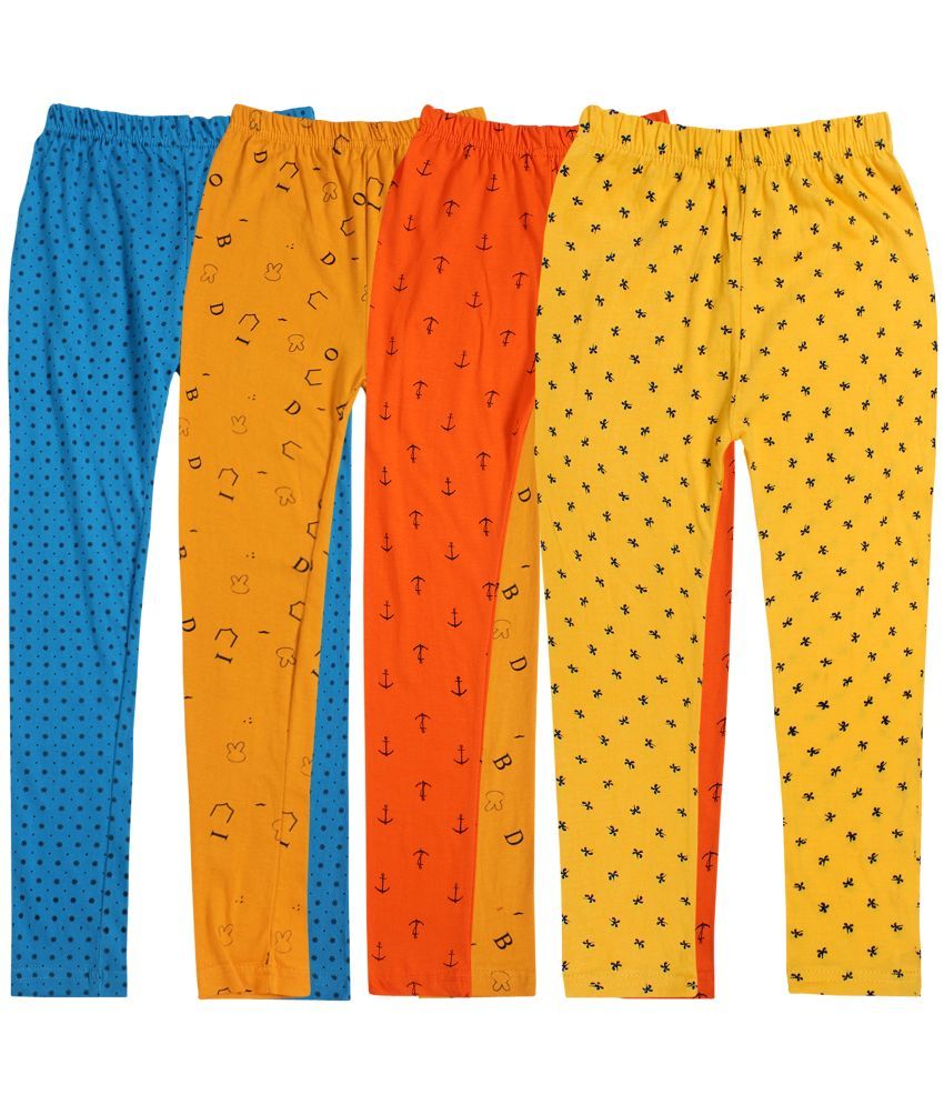     			Diaz Pack of 4 Girls 100% Cotton Leggings ( Multicolor )