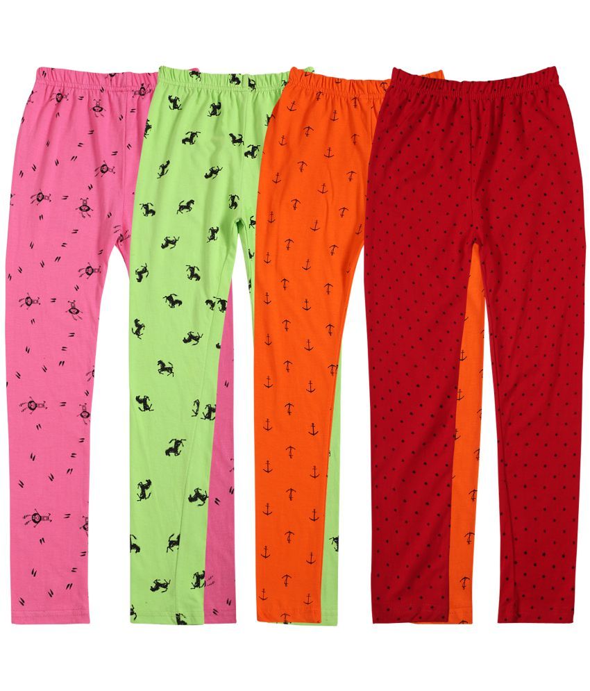     			Diaz - 100% Cotton Printed Multicolor Girls Leggings ( Pack of 4 )