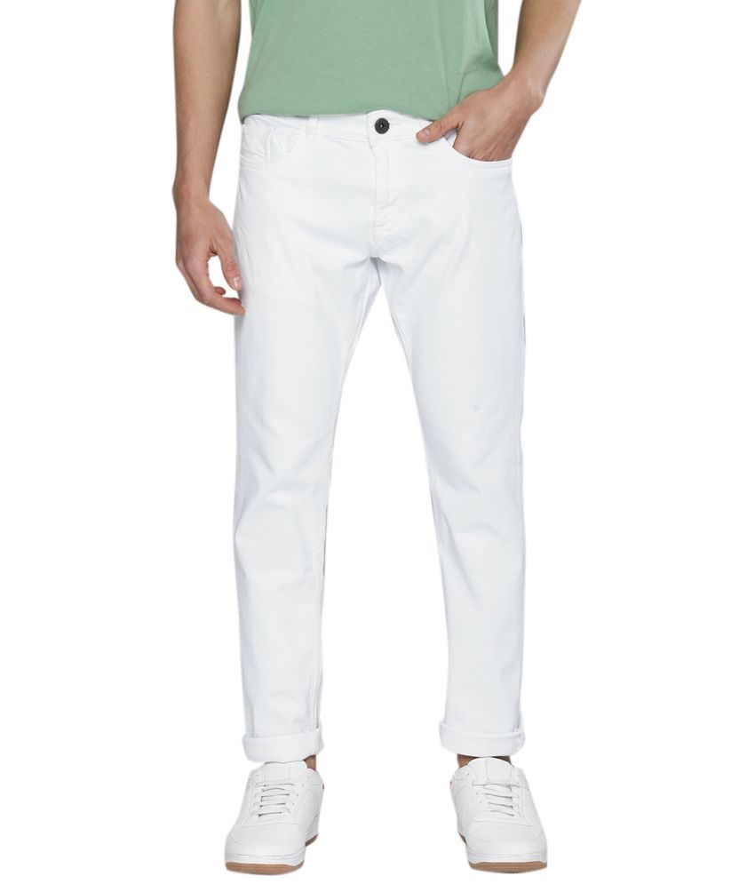     			HALOGEN Denim Slim Fit White Men's Jeans ( Pack of 1 )