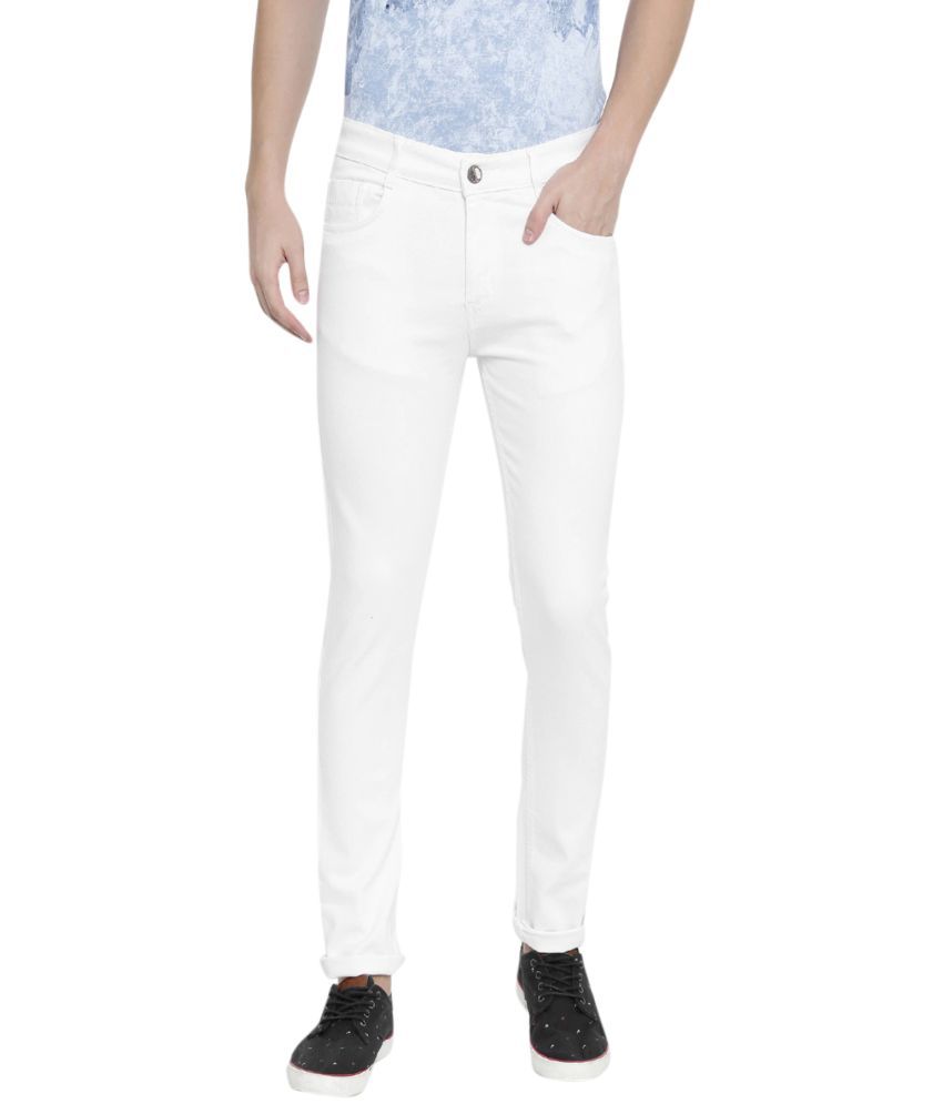     			HALOGEN Denim Slim Fit White Men's Jeans ( Pack of 1 )