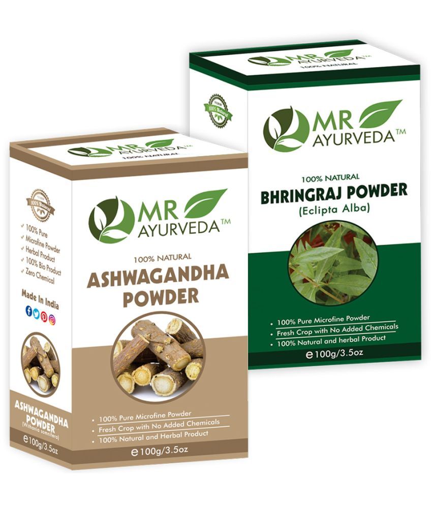 Mr Ayurveda Ashwagandha Powder And Bhringraj Powder Hair Scalp Treatment 200 G Buy Mr Ayurveda 7700