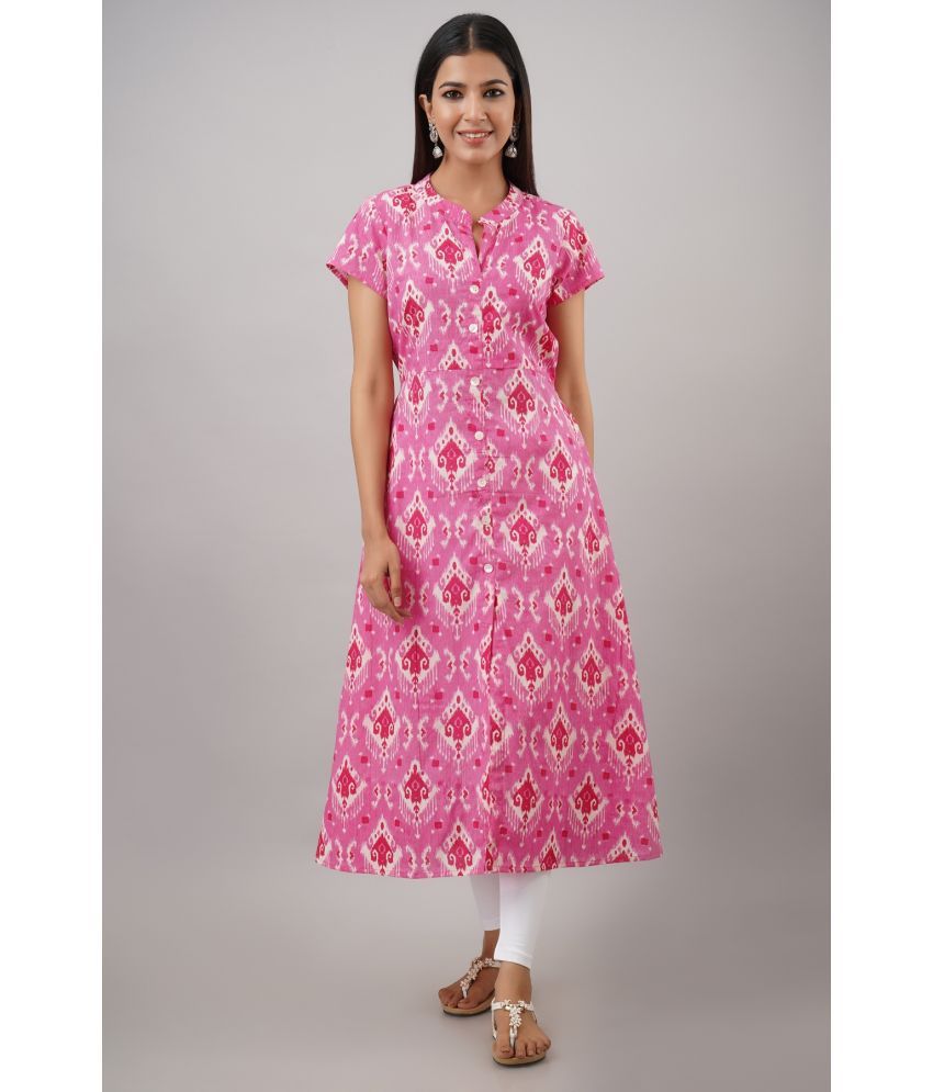     			SVARCHI Pink Cotton Unstitched Kurti - Single