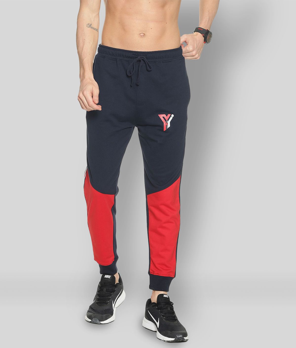     			Y & I - Navy Cotton Blend Men's Joggers ( Pack of 1 )