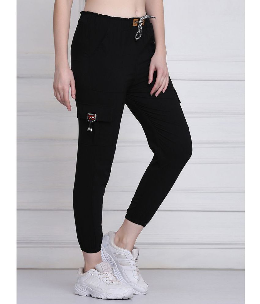     			BuyNewTrend - Lycra Slim Black Women's Joggers ( Pack of 1 )