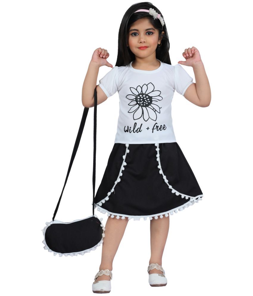     			M.MONGELADRESSES - Cotton Blend Black Girls A-line Dress ( Pack of 1 )
