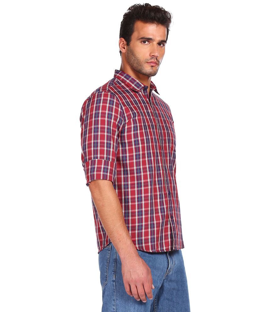     			Ruggers - 100 Percent Cotton Regular Fit Red Men's Casual Shirt ( Pack of 1 )