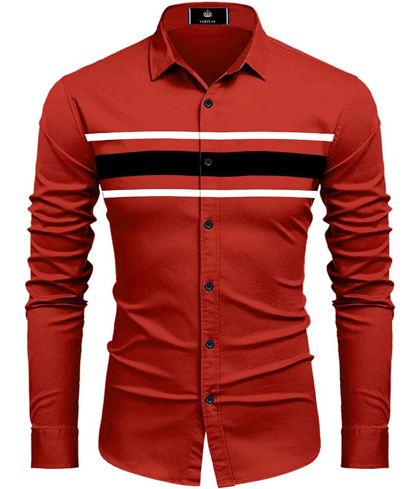 VERTUSY - Cotton Blend Regular Fit Red Men's Casual Shirt ( Pack of 1 )