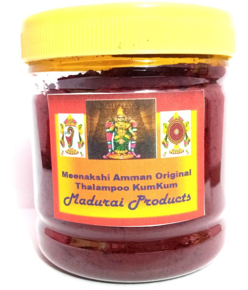     			Madurai Products Sree Meenakshi Devi Original Asal Nayam Thalampoo Screw Pine flower Fragrance Red BOTTLE Kumkum kungumam bindi Powder Pack Single Piece 100 GRAM