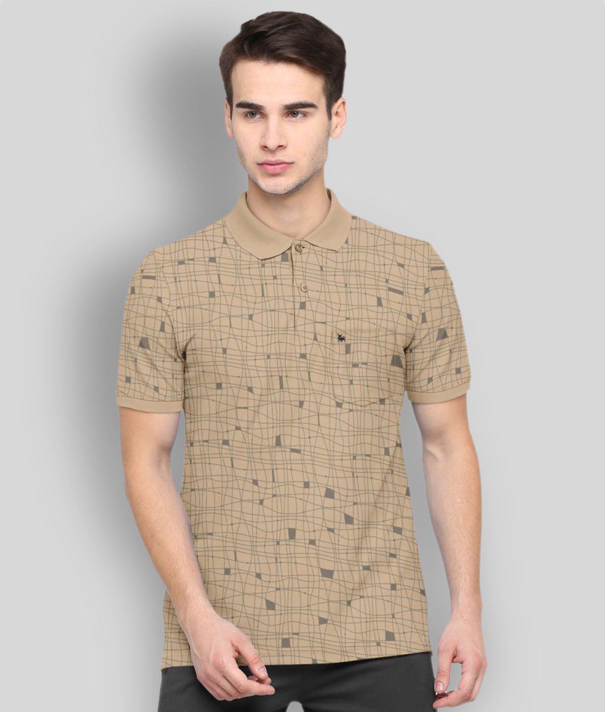     			BULLMER - Khaki Cotton Blend Regular Fit Men's Polo T Shirt ( Pack of 1 )