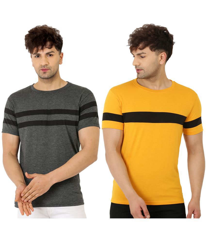     			Leotude - Cotton Blend Regular Fit Multicolor Men's T-Shirt ( Pack of 2 )