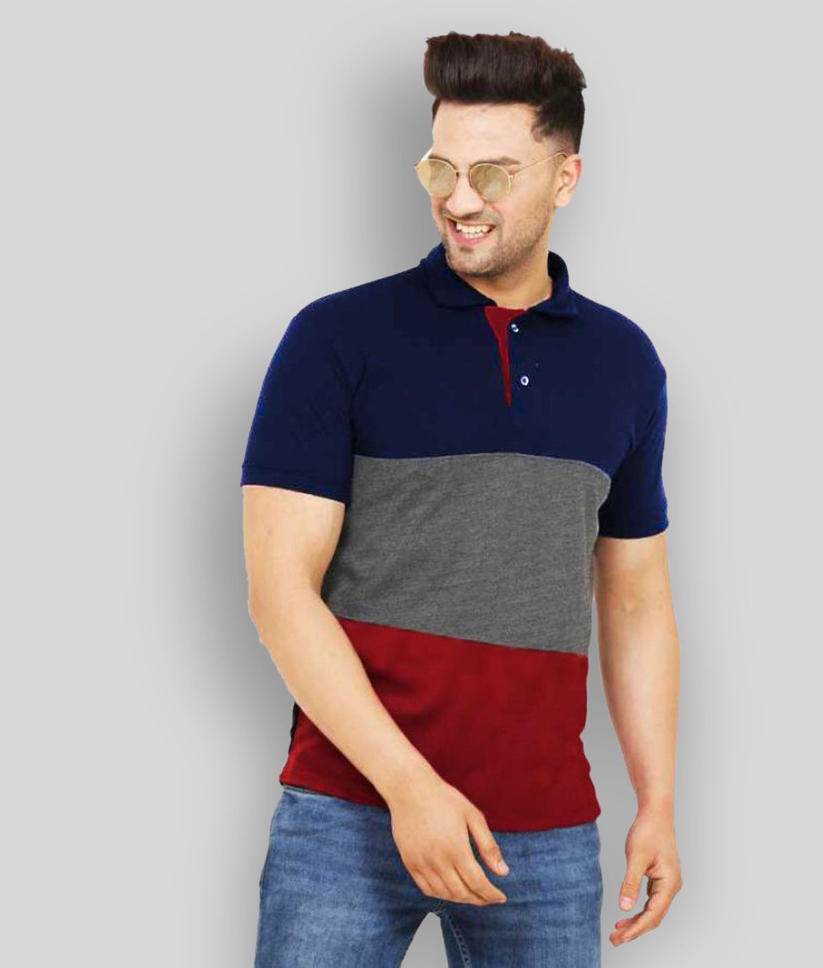     			Leotude - Multicolor Cotton Blend Regular Fit Men's Polo T Shirt ( Pack of 1 )