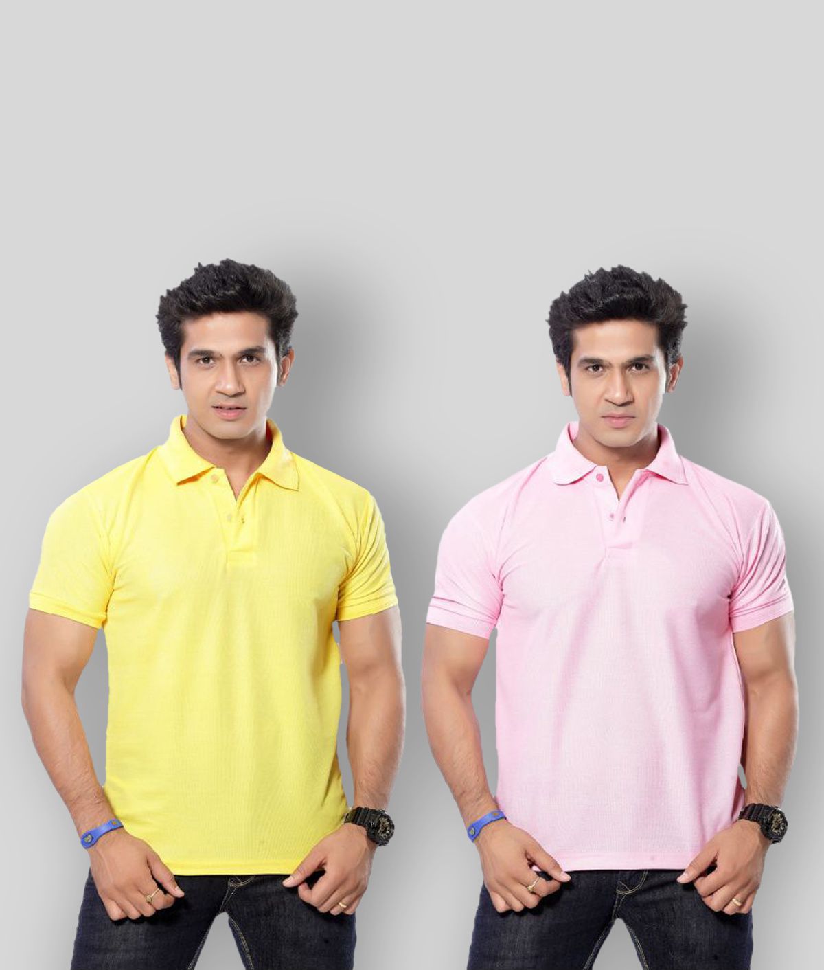     			in365 - Pink Cotton Blend Regular Fit Men's Polo T Shirt ( Pack of 2 )
