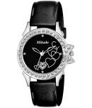 Mikado - Black Leather Analog Womens Watch