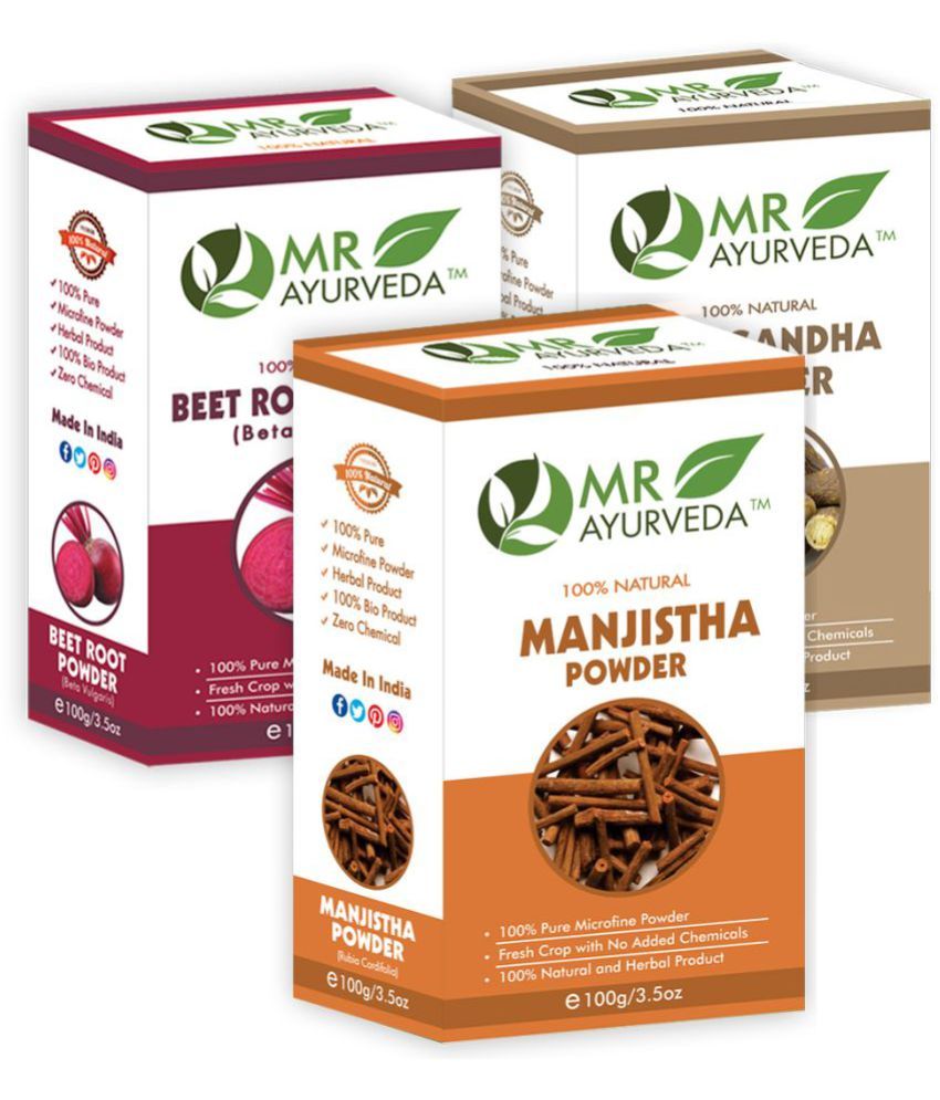 MR Ayurveda Manjistha, BeetRoot, Ashwagandha Powder Face Pack Masks 300