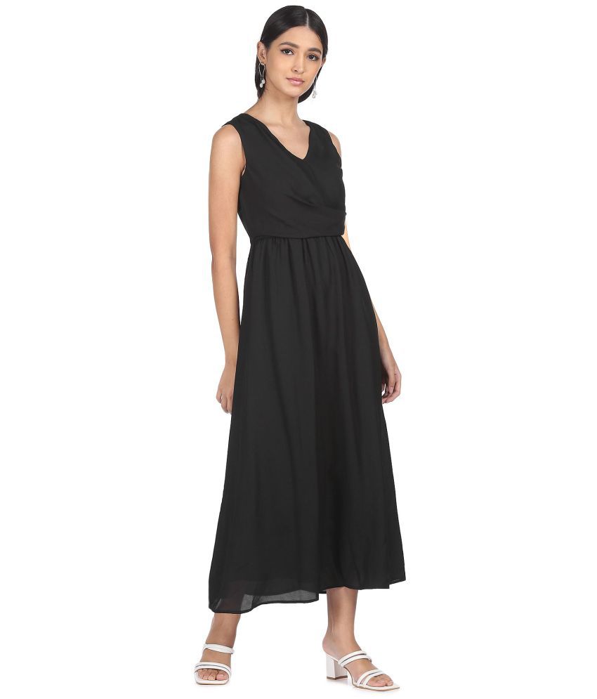     			Shffl - Polyester Black Women's Fit And Flare Dress ( Pack of 1 )