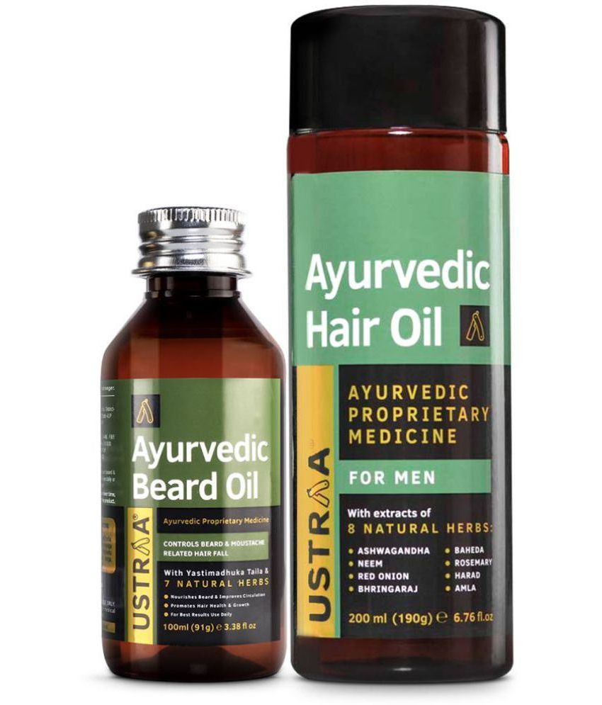     			Ustraa Ayurvedic Beard Growth Oil -100ml & Ustraa Ayurvedic Hair Oil - 200ml