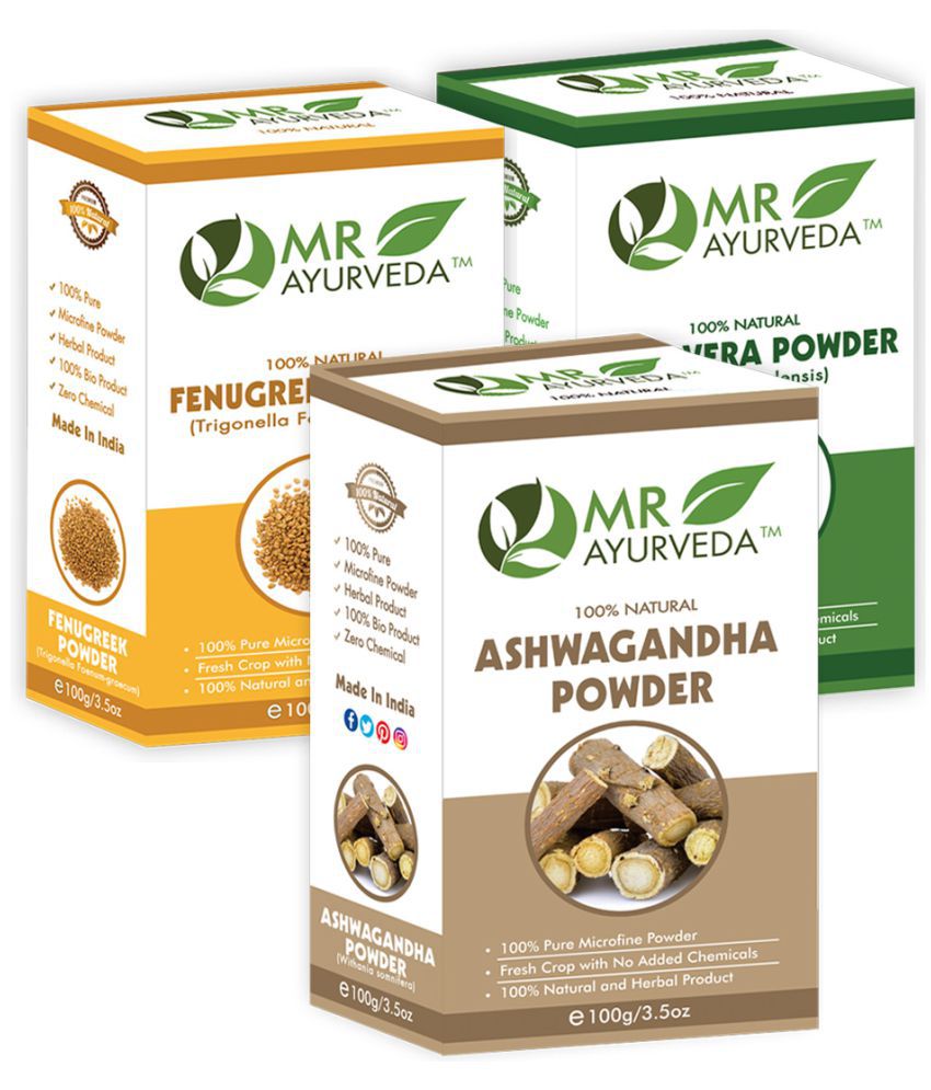     			MR Ayurveda Ashwagandha, Fenugreek & Aloe Vera Powder Hair Scalp Treatment 300 g Pack of 3