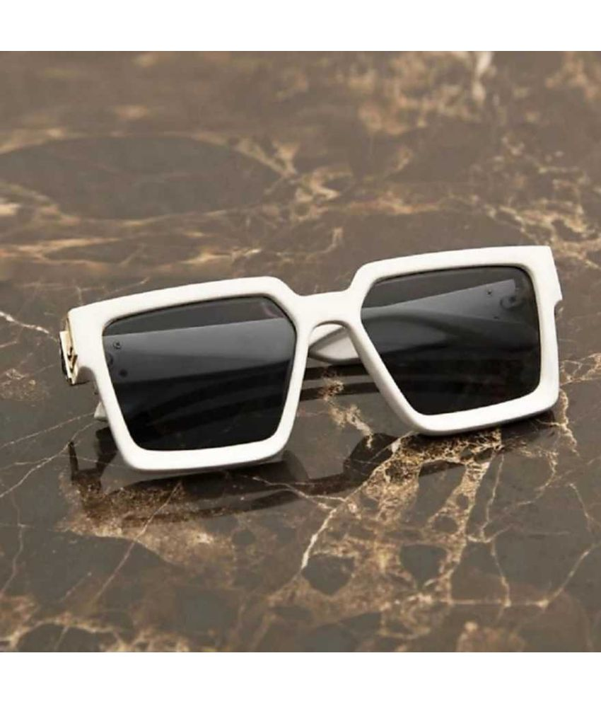 oversized white frame sunglasses