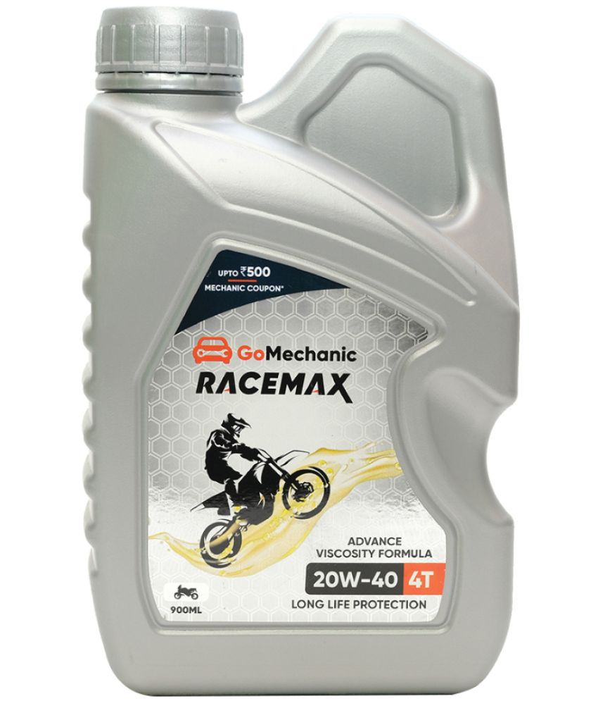 GoMechanic Racemax 4T 20W 40 API SJ Jaso MA2, Synthetic Blend High Performance Longer Protection Premium Engine Oil For Motor Bikes, (900ml)