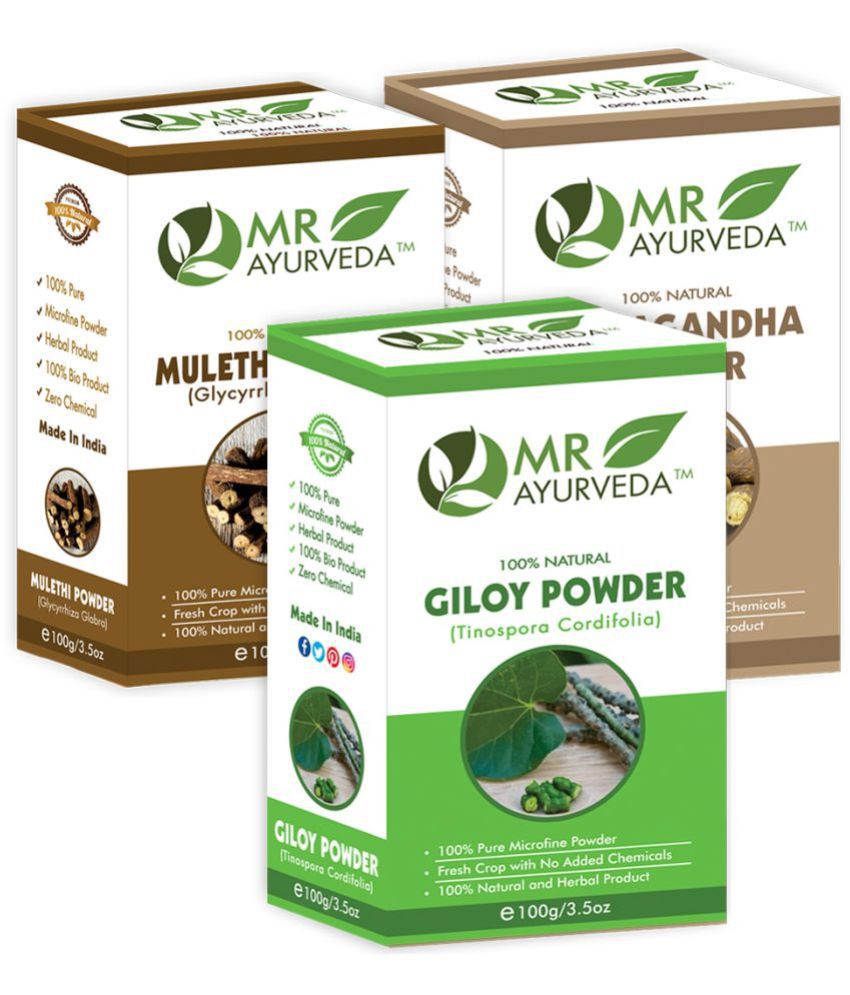     			MR Ayurveda Giloy, Mulethi & Ashwagandha Powder Hair Scalp Treatment 300 g Pack of 3